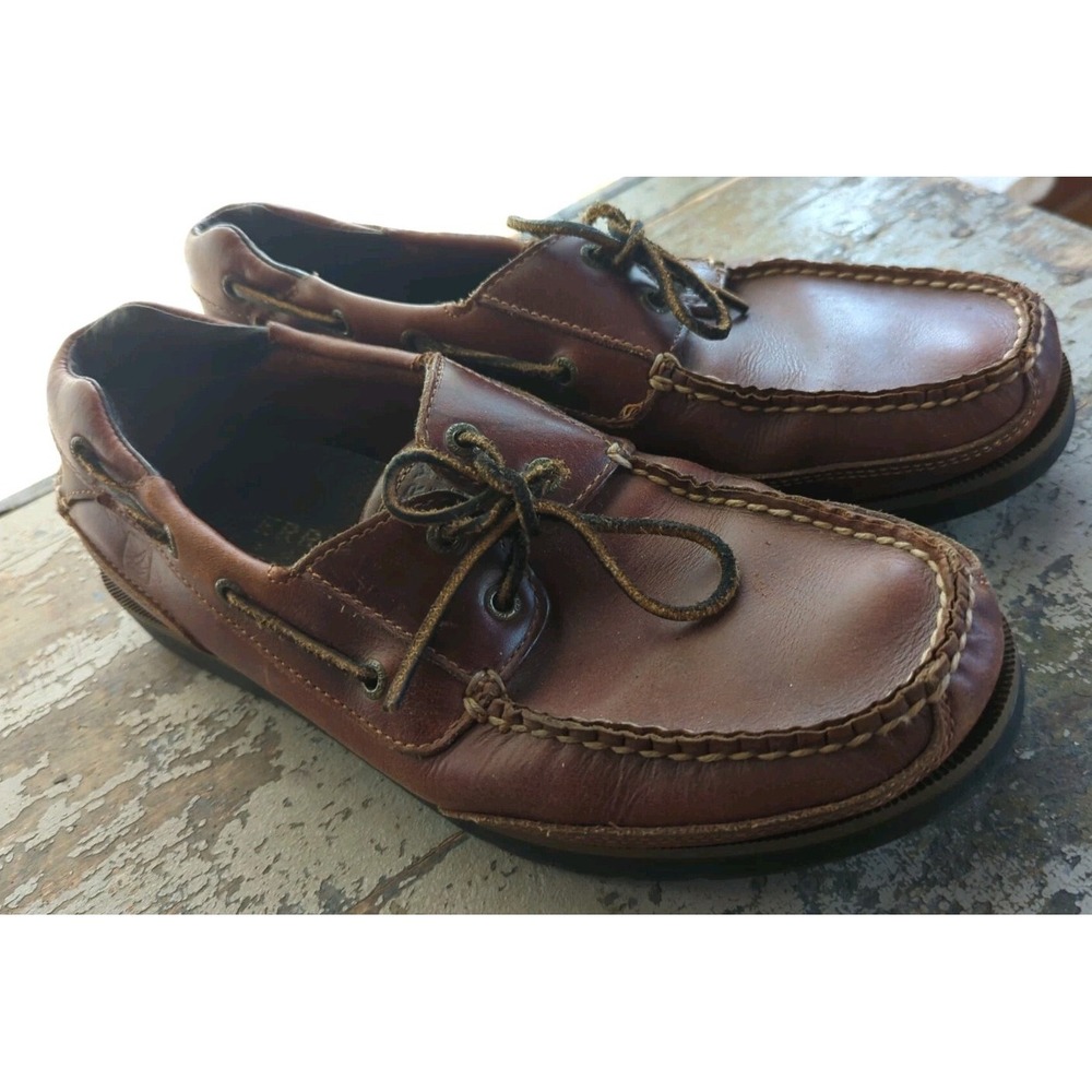 Mens Sperry Top-Sider Collection Brown Leather Upper Boat Shoes‎ Size 10.5M